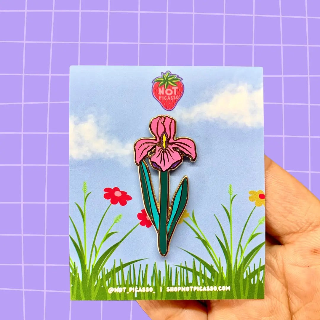 Iris Enamel Pin