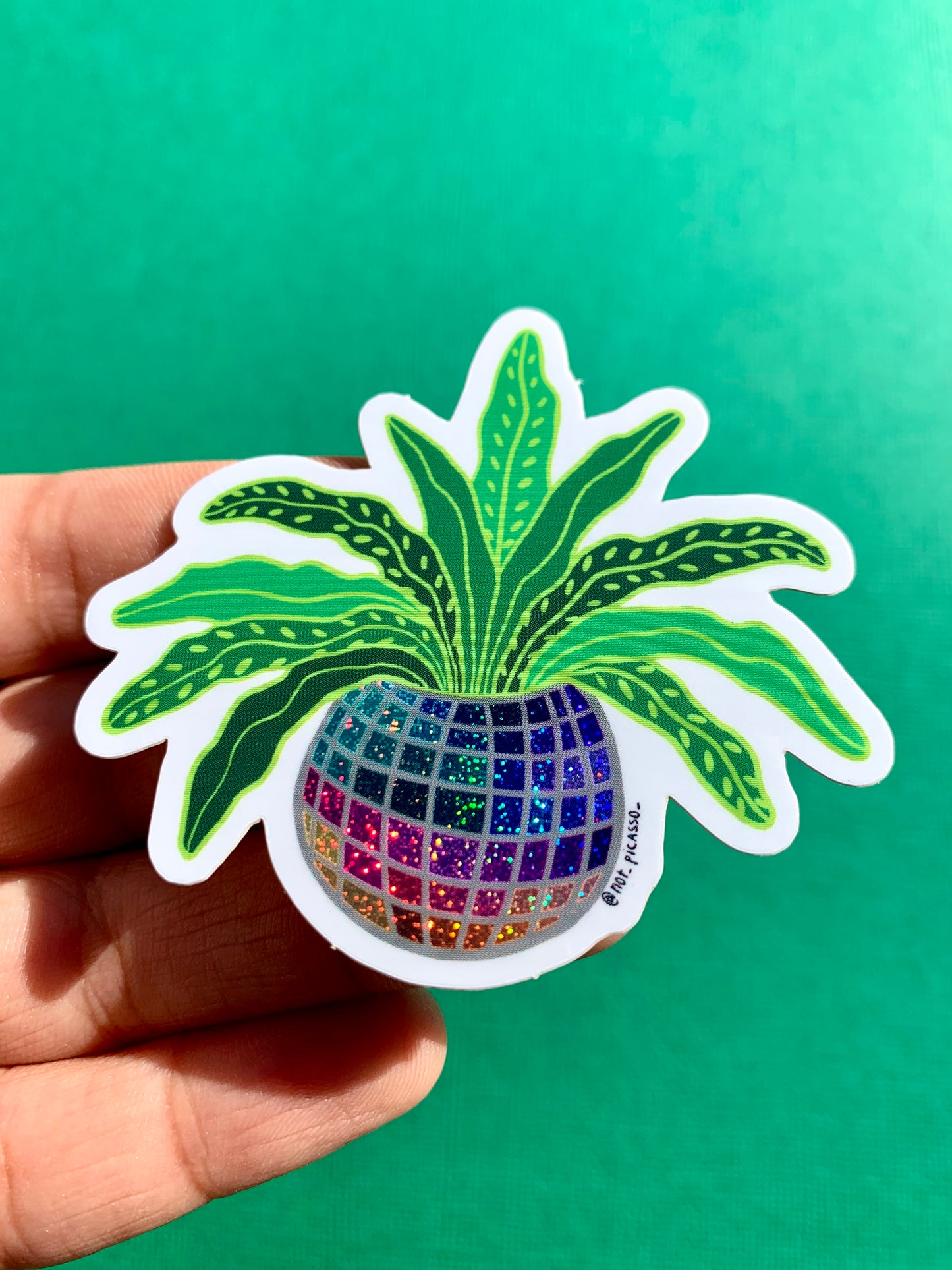 Disco Ball Planter Sticker