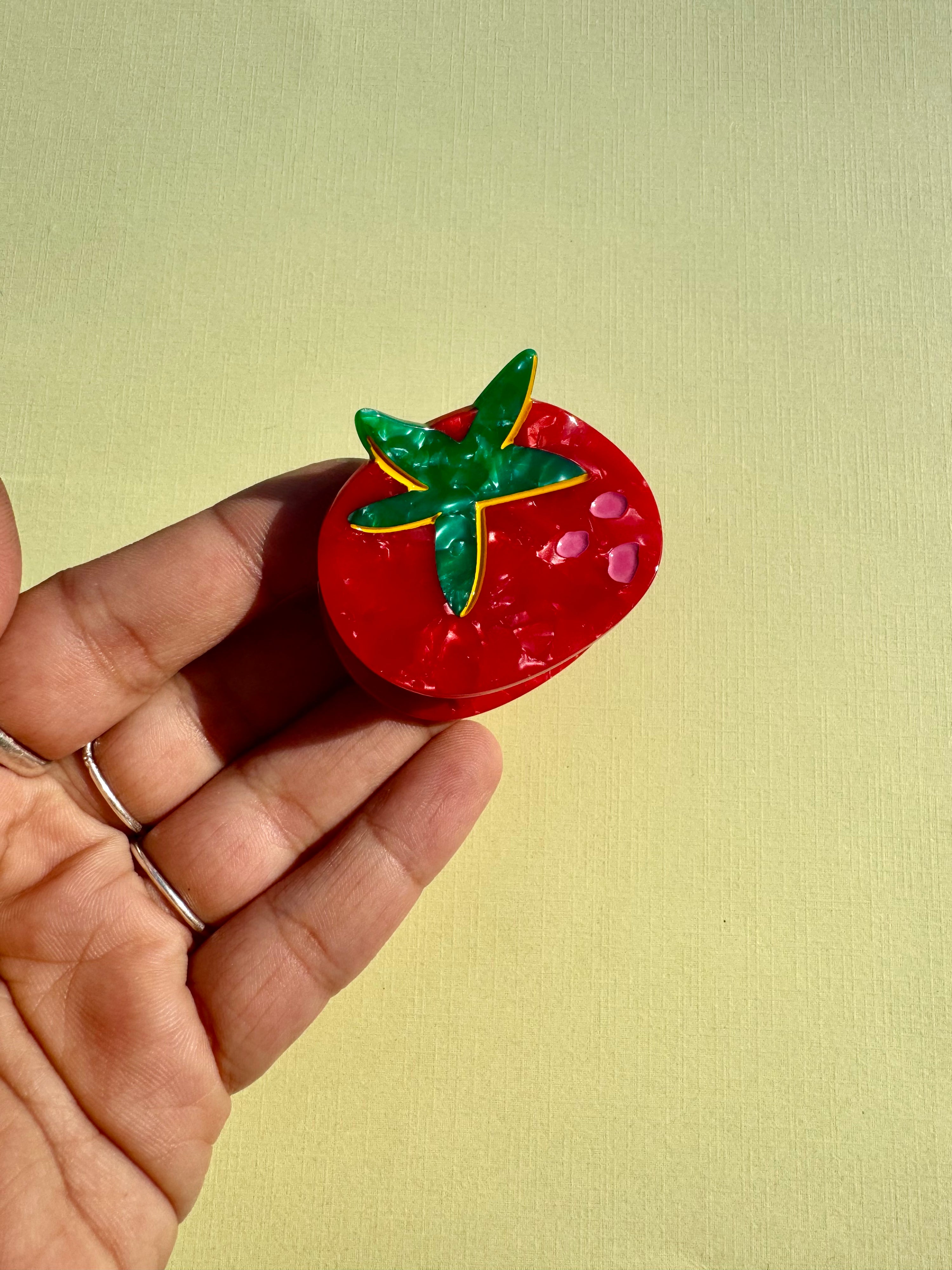 Tiny Tomato Hair Claw