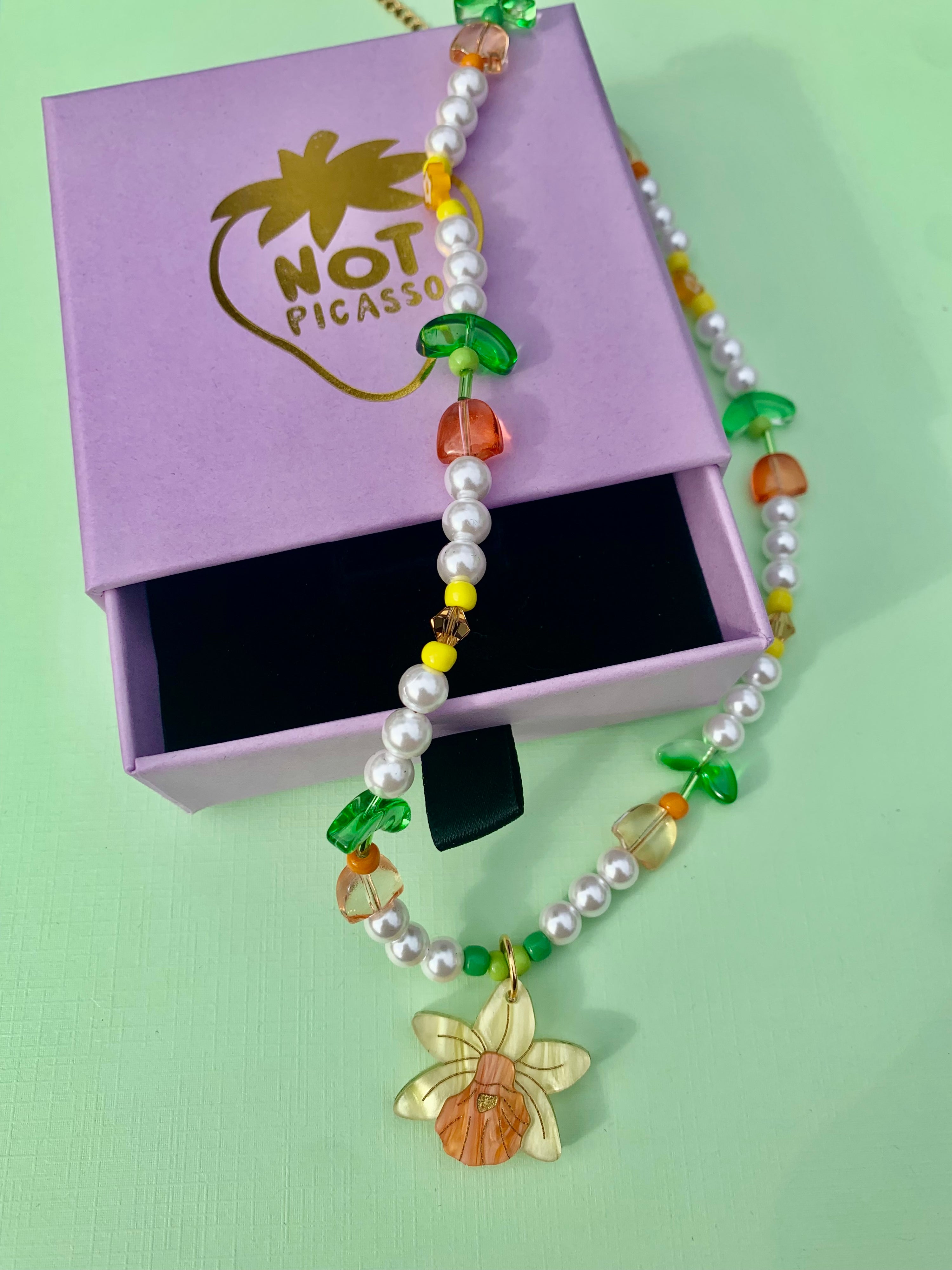 Daffodil Beaded Necklace