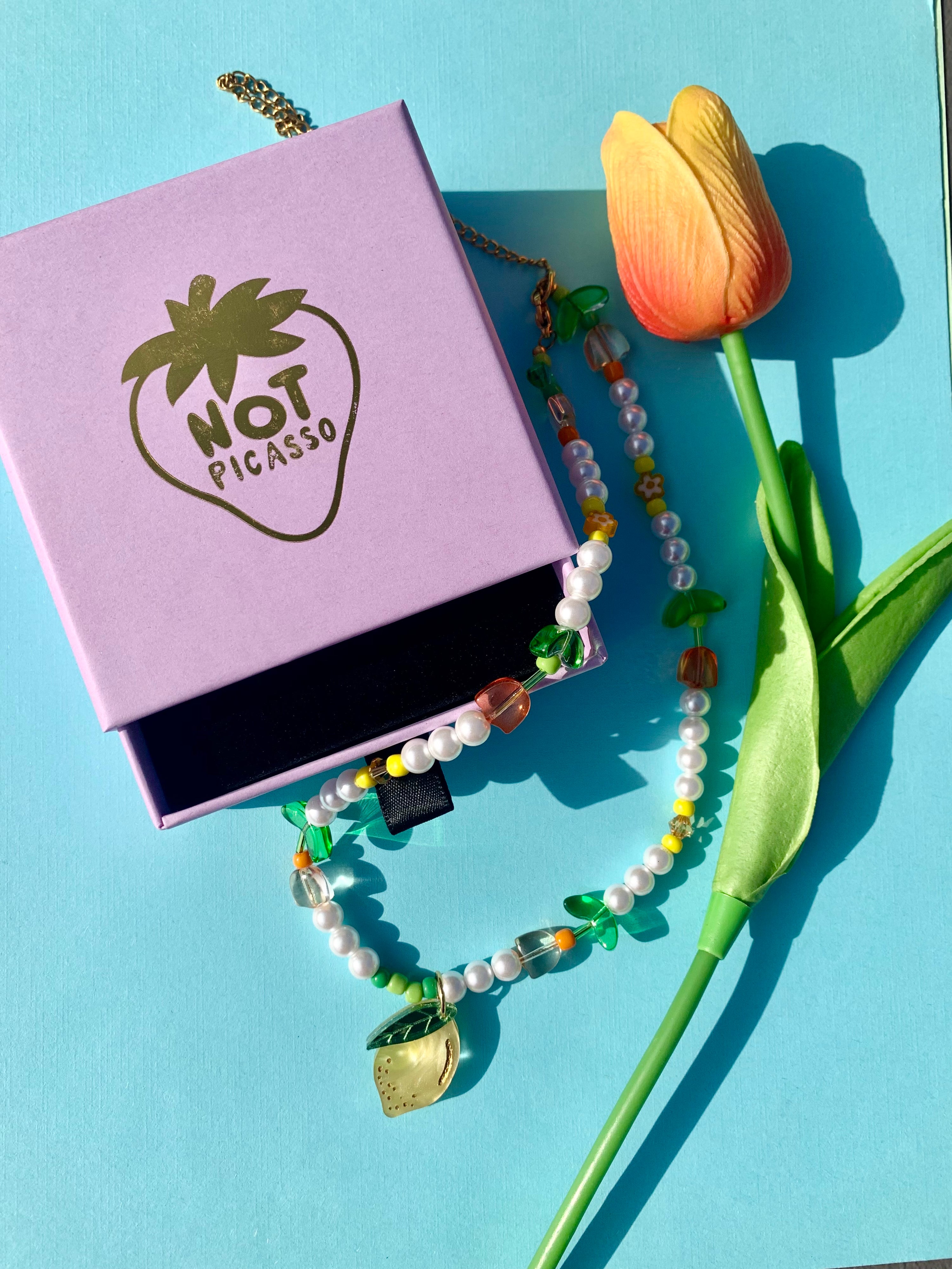 Little Lemon Beaded Necklace