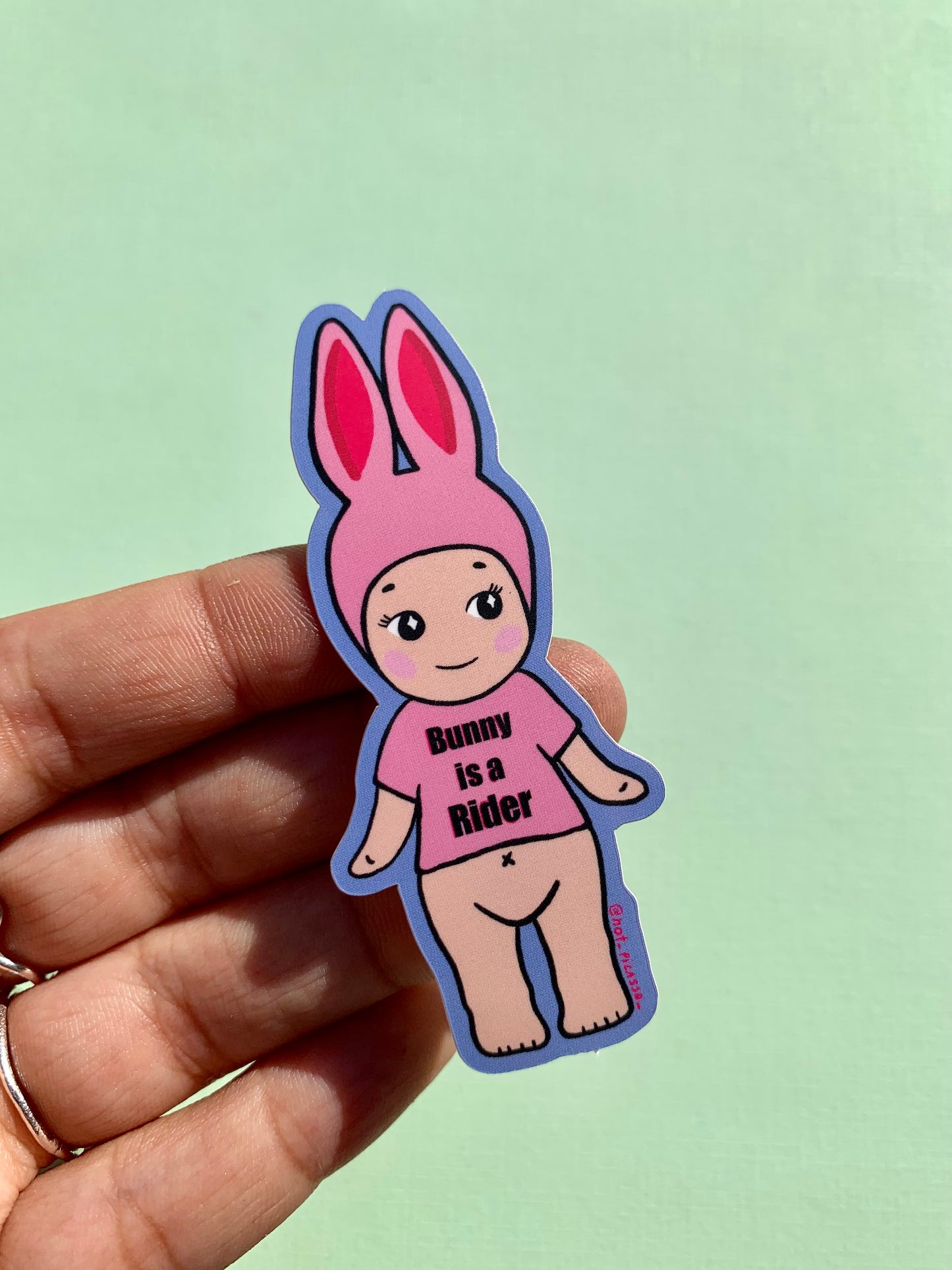 Bunny is a Rider Kewpie Sticker