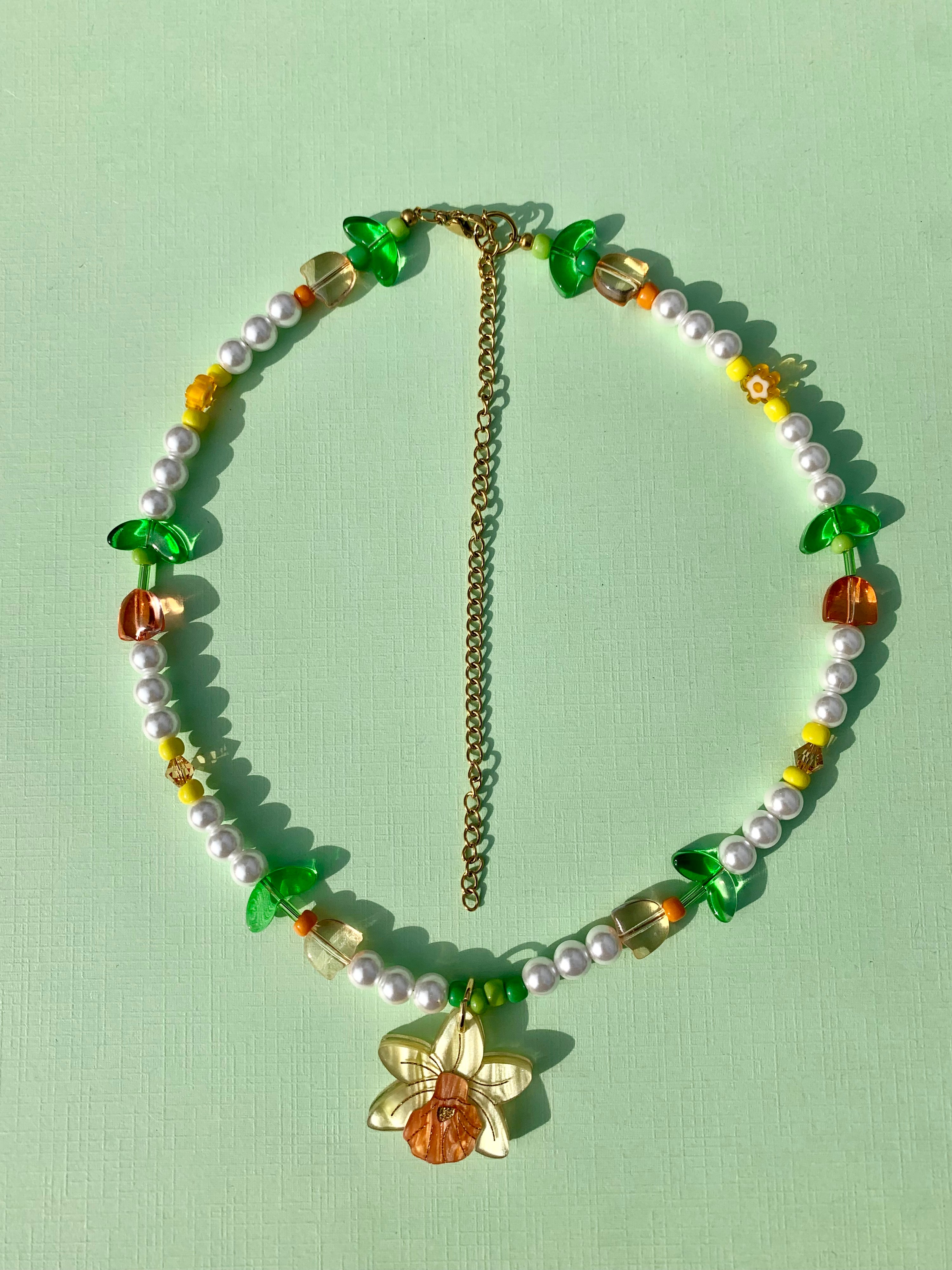 Daffodil Beaded Necklace