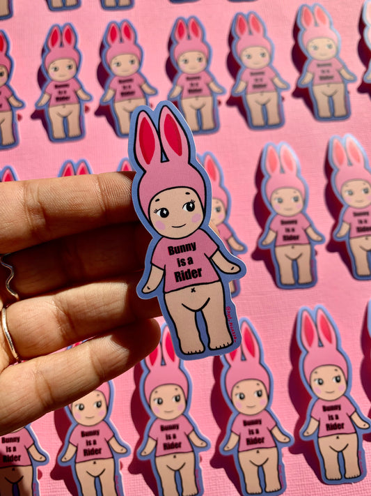 Bunny is a Rider Kewpie Sticker