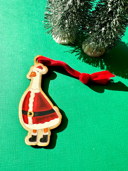 Holly Goose Ornament