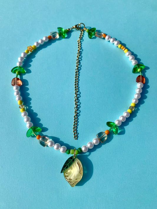 Little Lemon Beaded Necklace