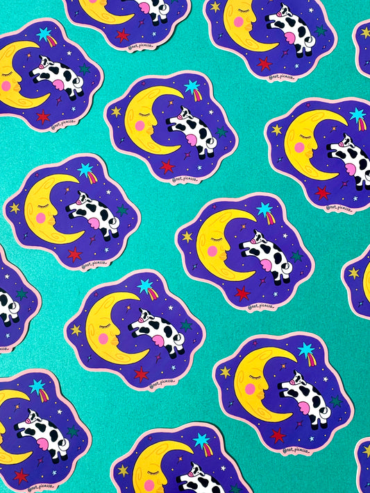 Honey Moo Moo Over the Moon Sticker