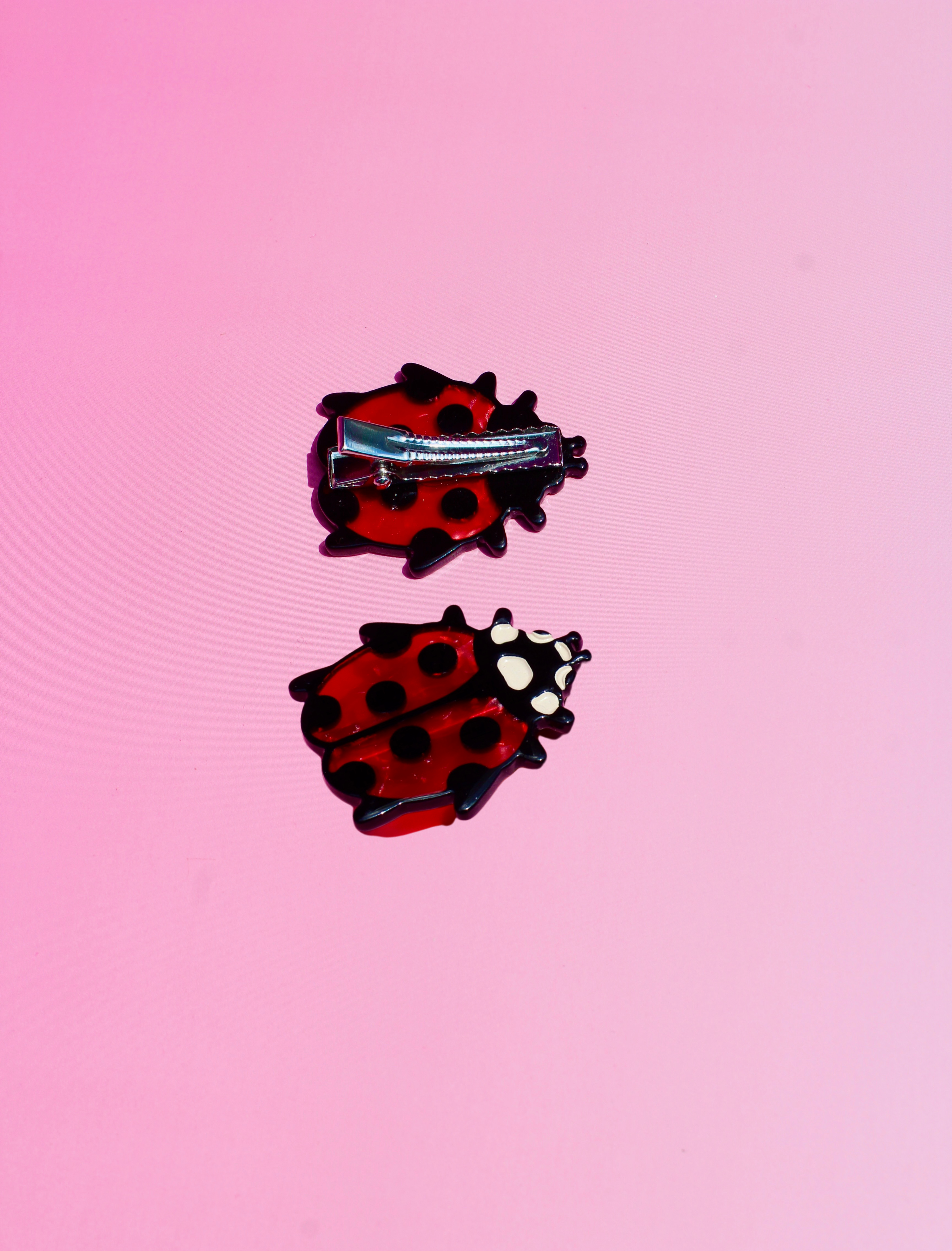 Lady Bug Hair Clip Set