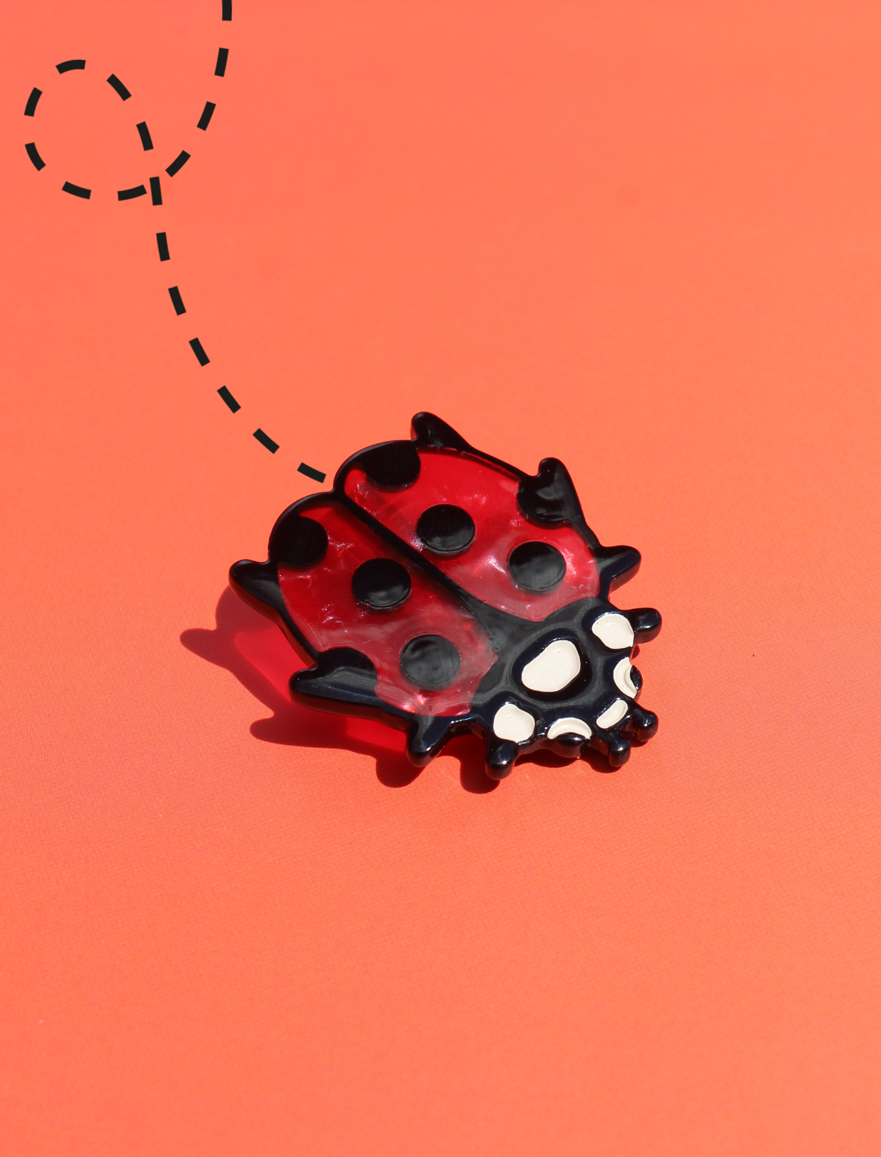 Lady Bug Hair Clip Set