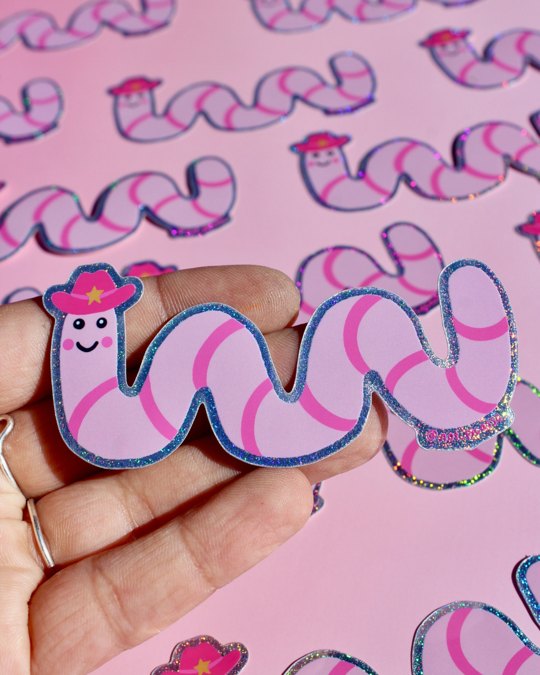Cowboy Worm Sticker