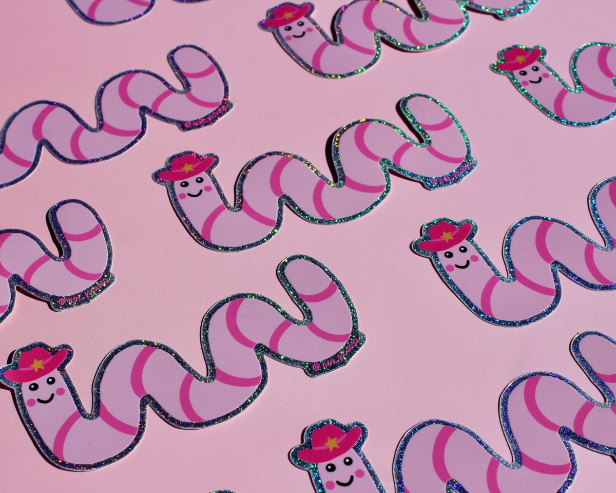 Cowboy Worm Sticker