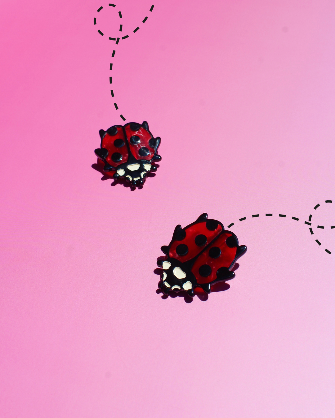 Lady Bug Hair Clip Set